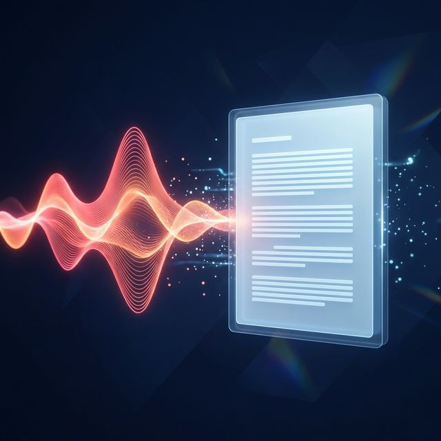 A split-screen illustration demonstrating the difference between recording a voice note and dictation