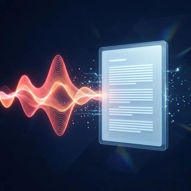 A split-screen illustration demonstrating the difference between recording a voice note and dictation